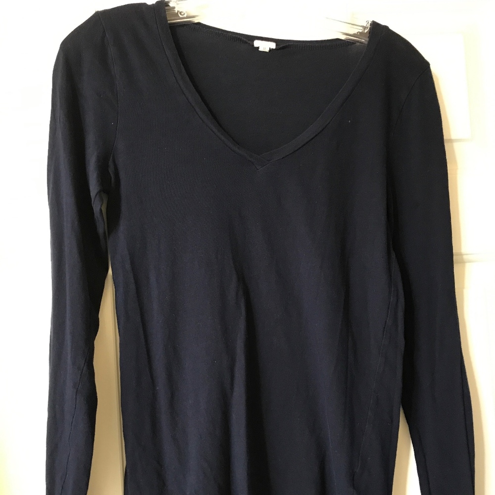 J. Crew Navy Long Sleeve Shirt, Size Medium - Picture 3 of 5